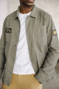 Jackets & Overshirts*Freeman T. Porter Luck Chevron dustyolive