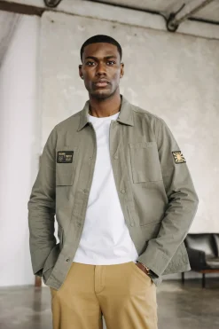 Jackets & Overshirts*Freeman T. Porter Luck Chevron dustyolive