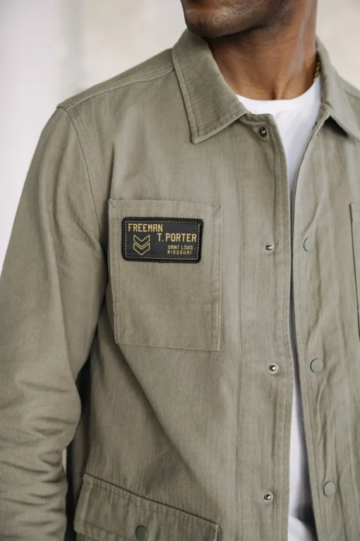 Jackets & Overshirts*Freeman T. Porter Luck Chevron dustyolive