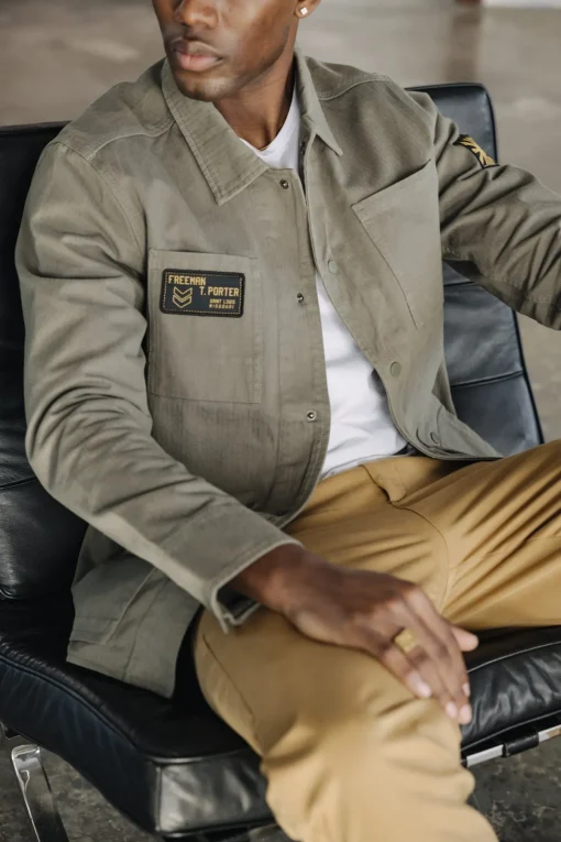 Jackets & Overshirts*Freeman T. Porter Luck Chevron dustyolive