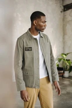Jackets & Overshirts*Freeman T. Porter Luck Chevron dustyolive