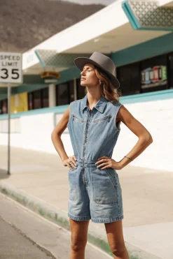 Overalls & Dungarees*Freeman T. Porter Martha Short Denim jaori