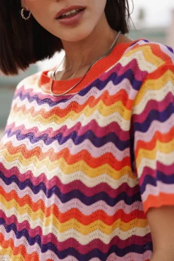 Mesh | T-Shirts*Freeman T. Porter Pelona Wavy tigerlily