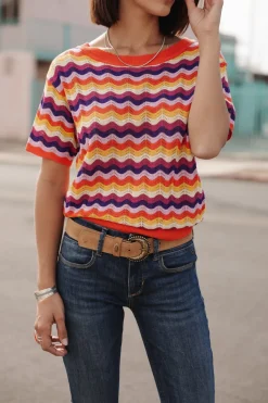 Mesh | T-Shirts*Freeman T. Porter Pelona Wavy tigerlily