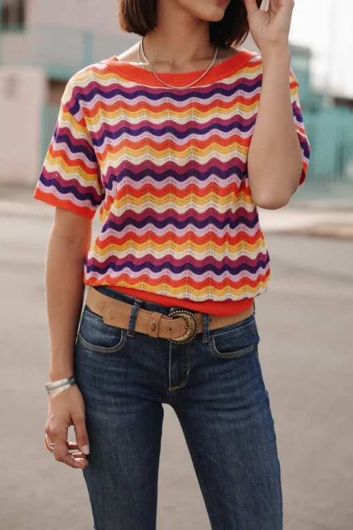 Mesh | T-Shirts*Freeman T. Porter Pelona Wavy tigerlily
