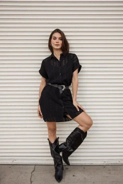 Dresses & Skirts*Freeman T. Porter Raffia Leaf Lace black