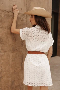 Dresses & Skirts*Freeman T. Porter Raffia Leaf Lace white