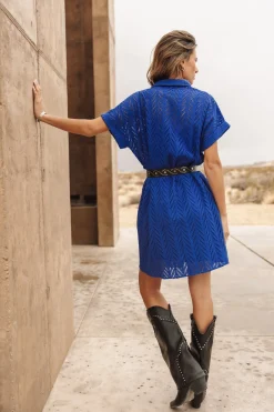 Dresses & Skirts*Freeman T. Porter Raffia Leaf Lace dazzlingblue