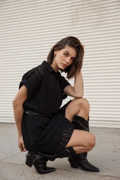 Dresses & Skirts*Freeman T. Porter Raffia Leaf Lace black