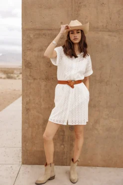 Dresses & Skirts*Freeman T. Porter Raffia Leaf Lace white