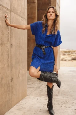 Dresses & Skirts*Freeman T. Porter Raffia Leaf Lace dazzlingblue