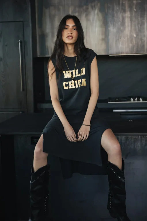 Dresses & Skirts*Freeman T. Porter Reave Wild Chica Foil vintageblack
