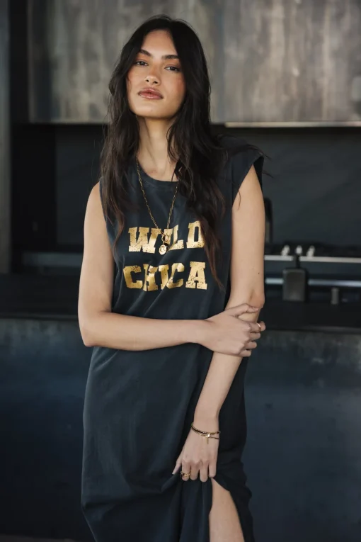 Dresses & Skirts*Freeman T. Porter Reave Wild Chica Foil vintageblack