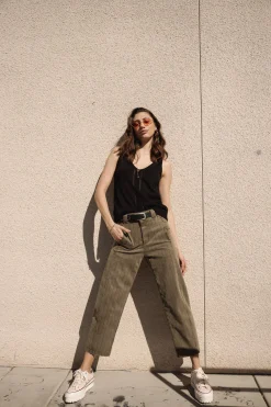 High Waist | Cropped*Freeman T. Porter Rosalia City Paléole tealeaf