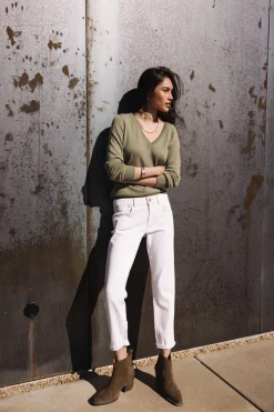 Slim | Cropped*Freeman T. Porter Sophy Andalousia offwhite