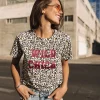 T-Shirts*Freeman T. Porter Suria Leo Glitter offwhite