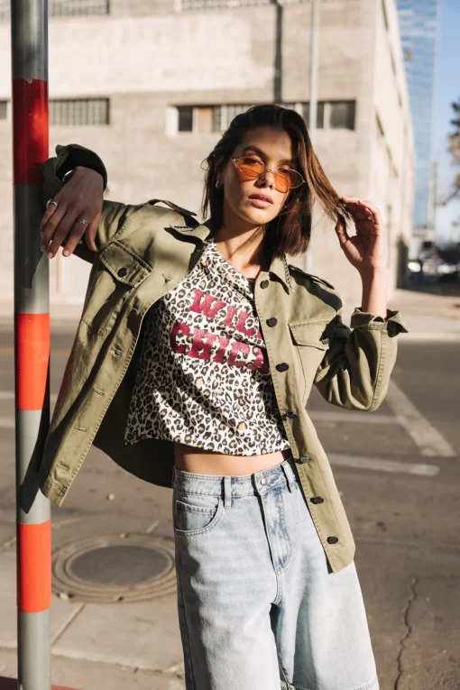 T-Shirts*Freeman T. Porter Suria Leo Glitter offwhite