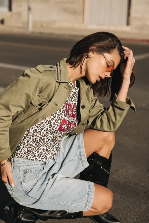 T-Shirts*Freeman T. Porter Suria Leo Glitter offwhite