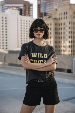 T-Shirts*Freeman T. Porter Suria Wild Chica Foil vintageblack