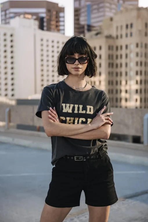 T-Shirts*Freeman T. Porter Suria Wild Chica Foil vintageblack