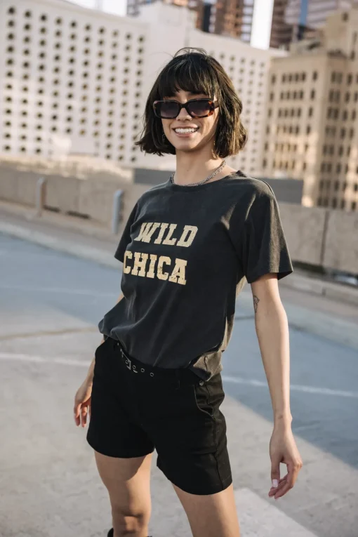 T-Shirts*Freeman T. Porter Suria Wild Chica Foil vintageblack