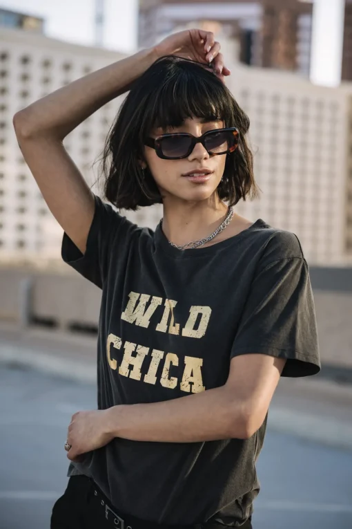 T-Shirts*Freeman T. Porter Suria Wild Chica Foil vintageblack