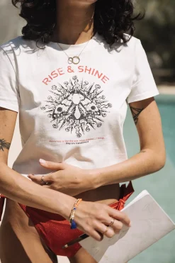 T-Shirts*Freeman T. Porter Talmy Rise u0026 Shine offwhite
