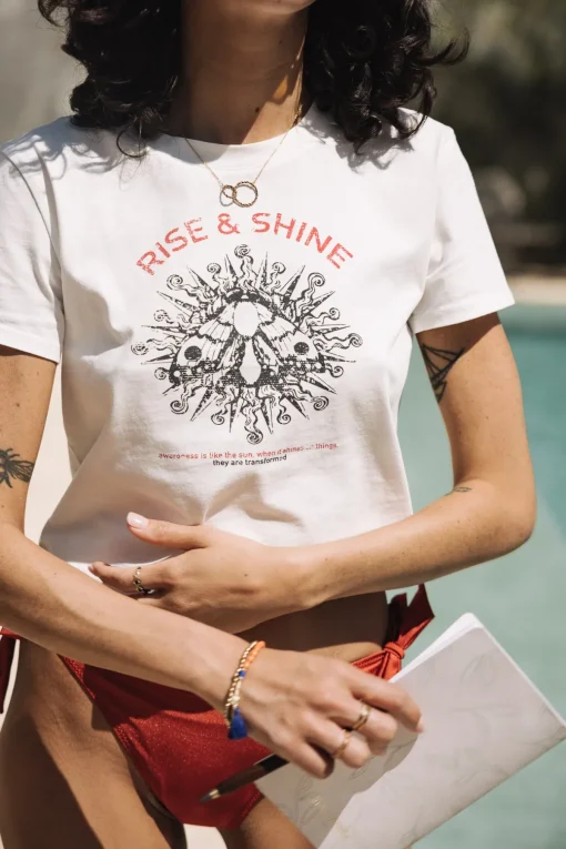 T-Shirts*Freeman T. Porter Talmy Rise u0026 Shine offwhite