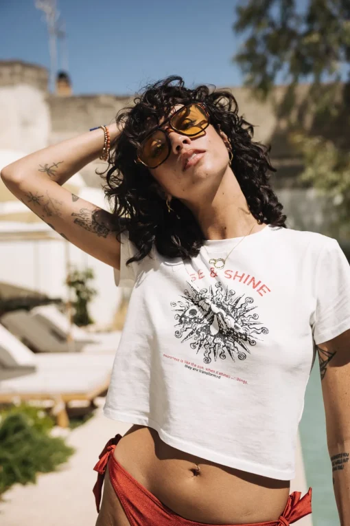 T-Shirts*Freeman T. Porter Talmy Rise u0026 Shine offwhite