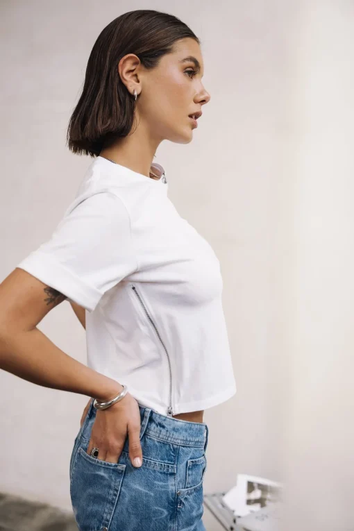 T-Shirts*Freeman T. Porter Tayane Zip white