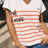 T-Shirts*Freeman T. Porter Tema Stripes Be Alive cherrytomato