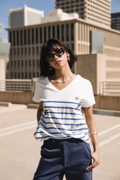 T-Shirts*Freeman T. Porter Tema Stripes Be Alive dazzlingblue