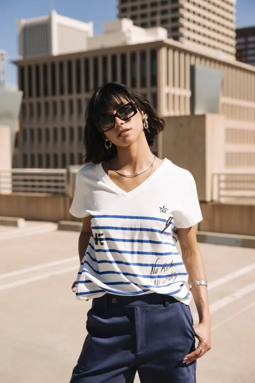 T-Shirts*Freeman T. Porter Tema Stripes Be Alive dazzlingblue