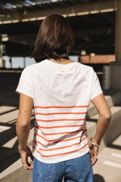 T-Shirts*Freeman T. Porter Tema Stripes Be Alive cherrytomato