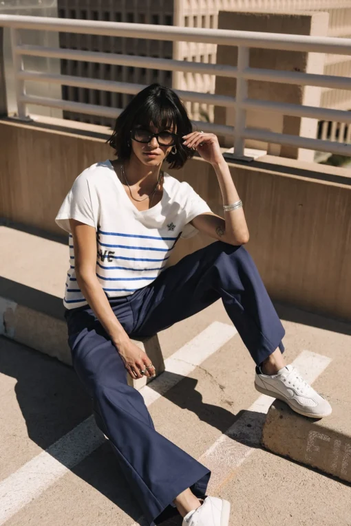 T-Shirts*Freeman T. Porter Tema Stripes Be Alive dazzlingblue
