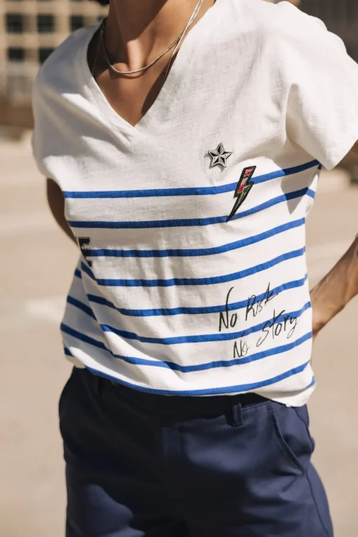 T-Shirts*Freeman T. Porter Tema Stripes Be Alive dazzlingblue