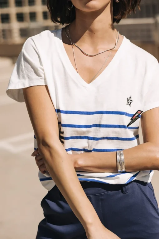 T-Shirts*Freeman T. Porter Tema Stripes Be Alive dazzlingblue
