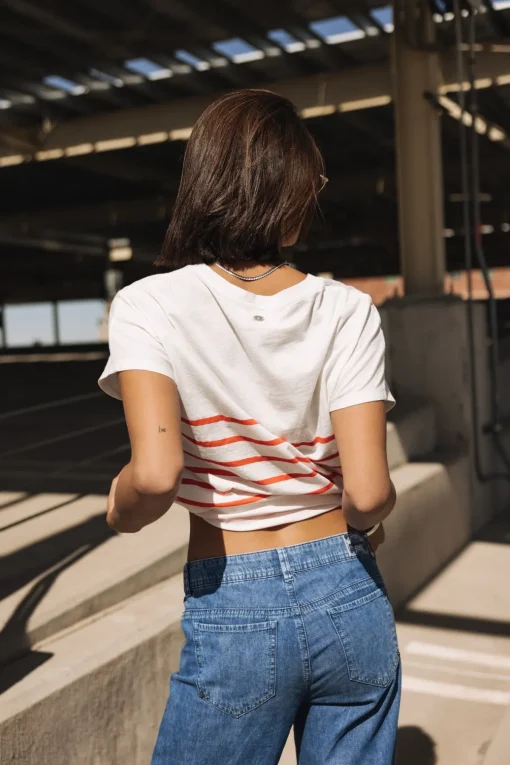 T-Shirts*Freeman T. Porter Tema Stripes Be Alive cherrytomato