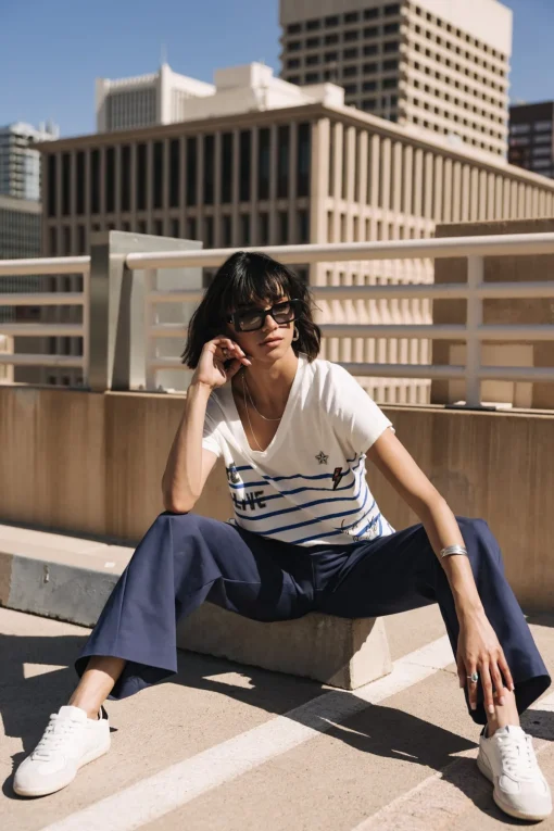 T-Shirts*Freeman T. Porter Tema Stripes Be Alive dazzlingblue
