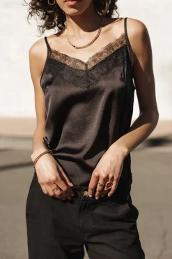 Tops & Shirts*Freeman T. Porter Thylia Lace Fabric Mix black