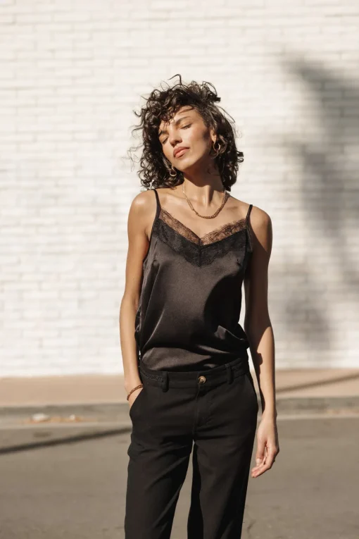 Tops & Shirts*Freeman T. Porter Thylia Lace Fabric Mix black