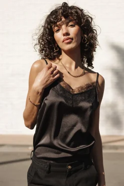 Tops & Shirts*Freeman T. Porter Thylia Lace Fabric Mix black