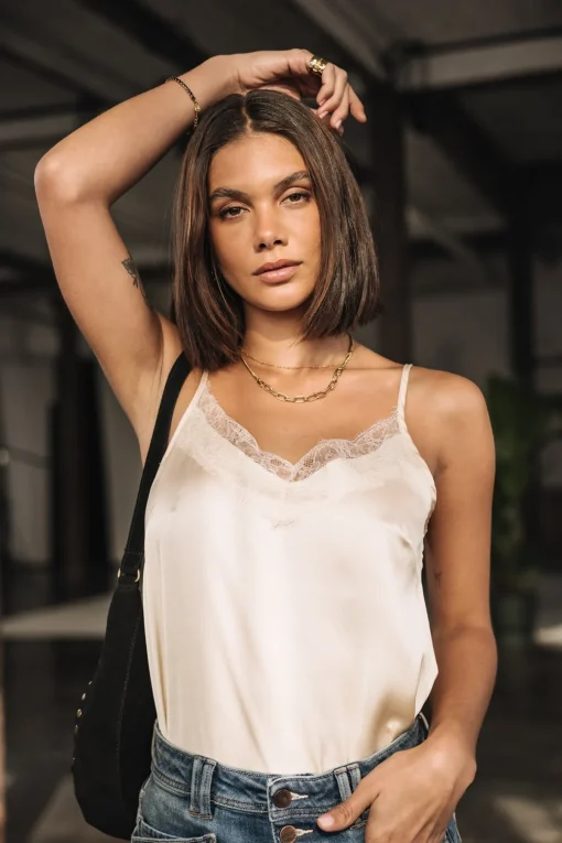 Tops & Shirts*Freeman T. Porter Thylia Lace Fabric Mix birch