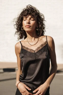 Tops & Shirts*Freeman T. Porter Thylia Lace Fabric Mix black