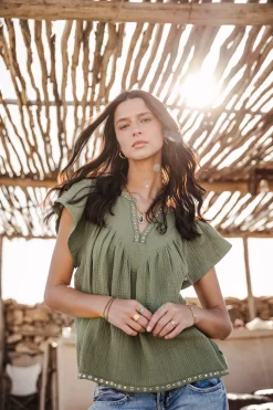 Tops & Shirts*Freeman T. Porter Tillie Plain Color olivine