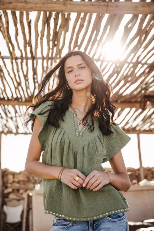 Tops & Shirts*Freeman T. Porter Tillie Plain Color olivine