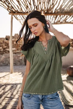 Tops & Shirts*Freeman T. Porter Tillie Plain Color olivine