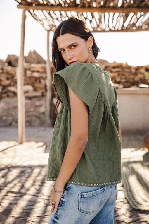 Tops & Shirts*Freeman T. Porter Tillie Plain Color olivine