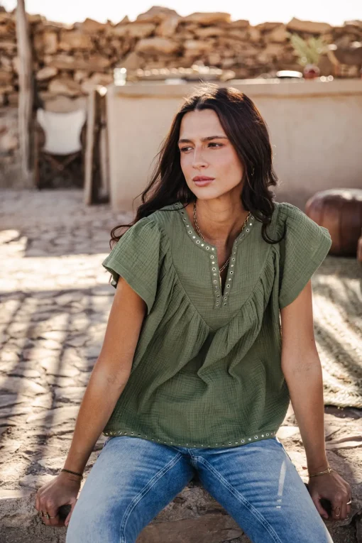 Tops & Shirts*Freeman T. Porter Tillie Plain Color olivine