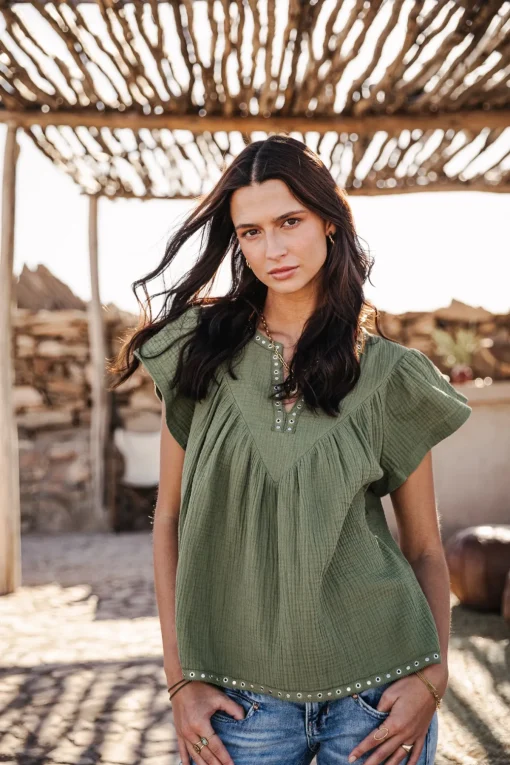 Tops & Shirts*Freeman T. Porter Tillie Plain Color olivine
